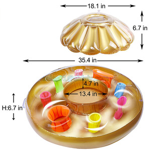 Flotador de piscina inflable para fiesta de verano, cubo, portavasos, Enfriador de cerveza, mesa, Bar, bandeja para playa, soporte para bebidas - Product Image 6