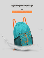 Sac à dos étanche à cordon de serrage, pliable, pour randonnée en plein air, sac de rangement multicolore pour le sport, le camping, le pique-nique, l'école, les voyages quotidiens