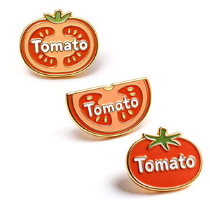 Fruit Theme Metal Pin Set Gold-Plated Hard Enamel Zinc Alloy Collectible Art Pin Irregular Shape Orange Cherry Pins - Product Image 4