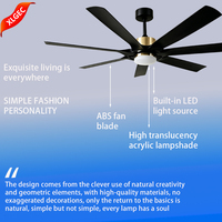 Ventilateur de plafond LED décoratif moderne de 60 pouces avec lumière, télécommande, moteur DC silencieux, intensité variable, 6 vitesses pour cuisine