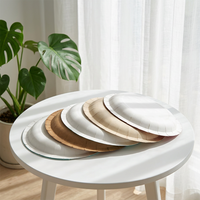 Platos Redondos de Bagazo Compostables Ecológicos en Oferta, Platos Desechables para Alimentos al por Mayor, Admite Tamaños Personalizados y Varias Formas