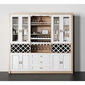 Buffet de cuisine moderne de luxe avec dessus en marbre, 4 portes, meuble de rangement pour vin, pour salle à manger - Product Image 5