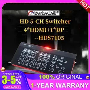 Devicewell hds8101 siêu nhỏ dp đầu vào video Switcher New phương tiện truyền thông trực tuyến truyền hình phát sóng video chụp thiết bị - Product Image 2