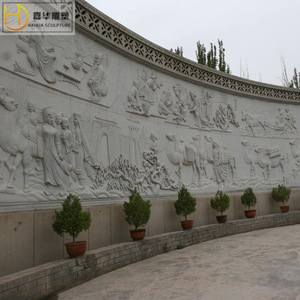 Hahua Sculpture <b>Stone</b> Relief Murals White Marble Cultural Figure Art Campus Square <b>Landscape</b> Decoration - Product Image 1