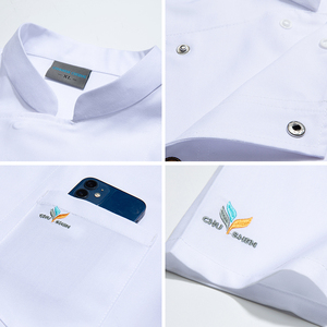 Abrigo de chef Rosa Chaqueta de chef Vestido de uniforme de restaurante Premium de lujo Uniforme de chef barato - Product Image 4