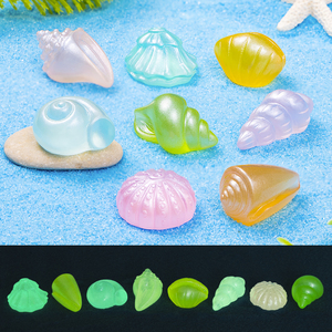 Figur Miniatur Kerang Resin Mini yang Bersinar dalam Gelap untuk Rumah Boneka, Taman Peri, Dekorasi Rumah DIY Grosir - Product Image 5