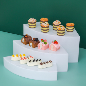 Lot de 6 sets de table à dessert en acrylique blanc, stock américain, présentoir pour buffet, gâteau, snack, rehausseur de buffet en acrylique pour traiteur Paty - Product Image 6