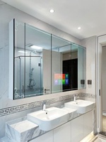 Miroir intelligent à écran tactile avec bande LED, éco-responsable, 3000K-6000K, moderne, pour salon, salle de bain, TV, IP65, armoire miroir intelligente