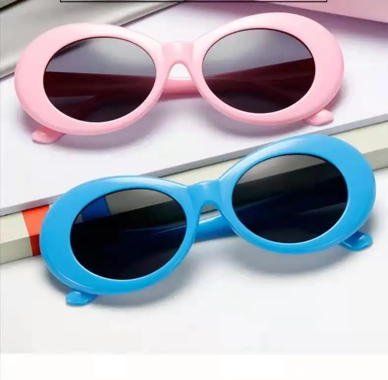 Tendance rétro ovale lunettes de soleil petit cadre lunettes de soleil femmes/hommes gelée couleur gothique lunettes UV400 Streetwear lunettes