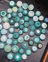 20mm Vente en gros Antique Antique Vert Ramik Yeux Agate Pierre Lukmik Onyx Sulaimani Perles Collier Bracelet Perle