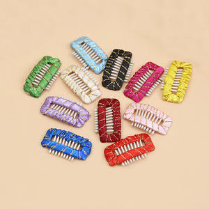 Cinta envuelta con bordes dorados y brillantes de 3,2 cm, clips de Metal para extensión de 9 dientes, horquillas a presión para cabello de mascotas hechas a mano, joyería para el cabello - Product Image 1