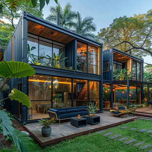 บ้านสำเร็จรูป CE Prefab Black Series 2 ชั้น แบบพับได้ เคลื่อนย้ายได้ บ้านคอนเทนเนอร์สำเร็จรูปขนาด 40 ฟุต พร้อมครัวแบบโมดูลาร์ สไตล์วิลล่า - Product Image 2