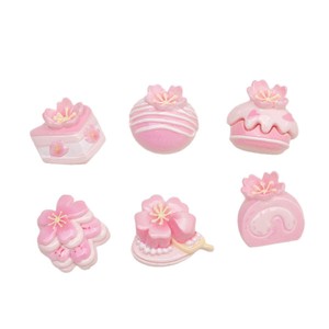 Accessoires en résine DIY style dessin animé, Série fleurs roses, Pinces à cheveux en colle crème, Coques de téléphone, Breloques pour chaussures, Porte-clés - Product Image 5