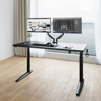 Bureau debout électrique réglable en hauteur, moderne, ergonomique, intelligent, noir, multicolore, durable, à double moteur, 3 niveaux