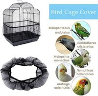 Housse de cage à oiseaux en maille de nylon noire innovante, attrape-graines, protection réglable, extensible et aérée, accessoires pour oiseaux de compagnie