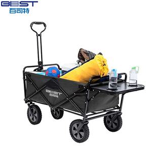 भारी शुल्क ऑल-इलाके स्टेनलेस स्टील वैगन कार्ट फोल्डेबल औद्योगिक भंडारण धारक आउटडोर समुद्र तट खरीदारी उपकरण - Product Image 3