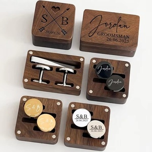 Gemelli da Uomo di Lusso in Acciaio Inossidabile Francese con LOGO Inciso al Laser, Gemelli Vuoti, Accessorio Moda per Matrimonio, <span class=keywords><strong>Regalo</strong></span> per lo <span class=keywords><strong>Sposo</strong></span> e il <span class=keywords><strong>Testimone</strong></span> - Product Image 6