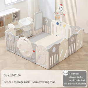 Parc pour enfants avec toboggan et balançoire, centre d'activités intérieur pour enfants, clôture de parc pour bébé, nouveau design - Product Image 3