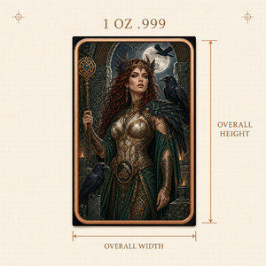 Barre de cuivre fin 0,999 Raven Queen 1 oz - <span class=keywords><strong>Lingot</strong></span> de <span class=keywords><strong>d</strong></span>éesse celtique de collection - <span class=keywords><strong>Lingot</strong></span> <span class=keywords><strong>d</strong></span>'art fantaisie Tarot pour cadeau et <span class=keywords><strong>d</strong></span>écoration - Product Image 5