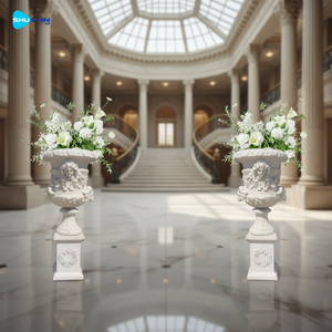 Coppia di <span class=keywords><strong>Statue</strong></span> <span class=keywords><strong>da</strong></span> <span class=keywords><strong>Giardino</strong></span> in Marmo Bianco Scolpite a Mano, Vasi Decorativi Classici per Villa e <span class=keywords><strong>Giardino</strong></span> in Stile Europeo - Product Image 3
