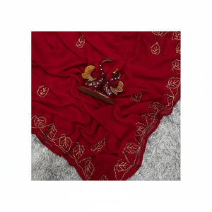 ชุดส่าหรีสำหรับผู้หญิงชุดส่าหรีแบบพิเศษสำหรับงานแต่งงานผ้าไหมอินเดียและผ้าฝ้าย - Product Image 1