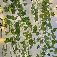 Lumières solaires frontalières en rotin à LED fleur de cerisier Pothos Creeper fil de cuivre à piles cour décorative décor à la maison