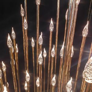 إضاءة زخرفية جديدة لقاعات الأفراح، مصابيح كريستالية حديدية مضيئة لتزيين المسرح وديكورات حفلات الزفاف والمناسبات - Product Image 6