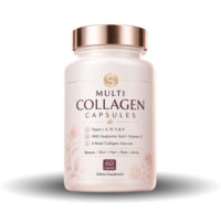 Capsules de collagène multiples, complexe de collagène multi-sources avec acide hyaluronique et vitamine C, 4 sources de collagène, supplément OEM ODM en marque privée