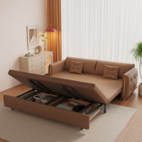 Modernes Ausziehbares Schlafsofa mit Stauraum Multifunktionales Klappbares Stoff-Schlafsofa Luxuriöse Modulare Kombination Hochdichter Schwamm