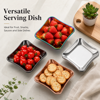 RVS vierkante serveerschaal voor fruit, snacks, desserts, hapjes, Koreaans restaurant, hotel, groothandel
