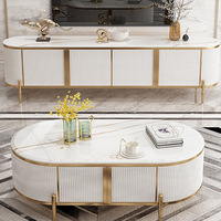 Table basse de salon de luxe lumineuse moderne personnalisée en usine meuble TV