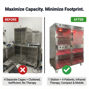 Sıcaklık/nem için iklim kontrolü sağlayan Veteriner Yoğun Bakım Ünitesi, Bu Gelişmiş Solunum Terapi Ünitesi, Birinci Sınıf Oksijen Kafesi'dir. - Product Image 5