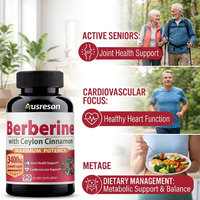 Ausreson OEM Compléments Naturels de Berbérine avec Extrait de Cannelle de Ceylan, HCl Chlorhydrate, Curcumine, Curcuma, Capsules de Berbérine