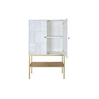 Buffet en métal Mango, hauteur 152 cm, largeur 91 cm, profondeur 44 cm, blanc