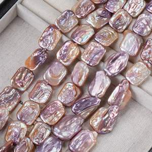 Wholesale Baroque <b>Shaped</b> Freshwater Pearl Beads Strong Light Natural Rectangular <b>Blocks</b> for DIY Handmade Necklace Loose Pearls - Product Image 1