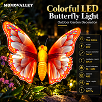 Momovalley Zhongshan Factory 74CM 80CM 23W Multicolor 3D Moving LED Butterfly Light DC12V ABS Garden Wedding Event Decoration