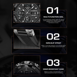 LIGE FB0077 <span class=keywords><strong>Montre</strong></span>-bracelet étanche de 50m Horloge Sport <span class=keywords><strong>Montre</strong></span> Homme Quartz Lumineux Digital Montres Plastique Silicone <span class=keywords><strong>Montre</strong></span> - Product Image 4