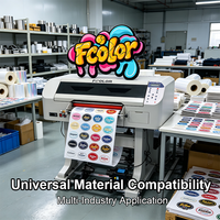 Printer UV DTF Fcolor Epson I3200U1 HD Printhead 33cm Roll to Roll Mesin Cetak Label Kristal untuk Stiker Logo Dekorasi