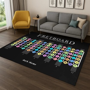 Alfombra musical con tabla de teoría de acordes de guitarra para dormitorio, sala de estar, sofá, felpudo, decoración de cocina, alfombra antideslizante para área de juegos infantil - Product Image 3