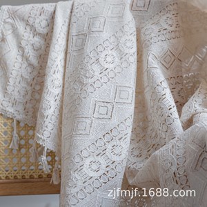 Cortina Pequeña Estilo Bohemio Retro Americano Bubaba, Diseño Transparente con Borlas y Huecos <span class=keywords><strong>para</strong></span> <span class=keywords><strong>Dormitorio</strong></span>, Sala <span class=keywords><strong>de</strong></span> Estar y <span class=keywords><strong>Ventanas</strong></span> - Product Image 4