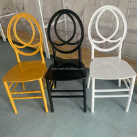 Chaise Chiavari blanche de luxe SMOOTH pour fêtes, empilable, en plastique, pour hôtel, mariage, banquet