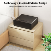 Caja Fuerte Biométrica Pequeña para Casa u Hotel, Acceso Rápido con Huella Dactilar, Contraseña, Llave, Desbloqueo por Aplicación, Caja Fuerte Inteligente para Pistola con Cable de Seguridad
