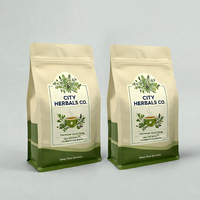 Pochette d'emballage pour grains de café biodégradable en papier kraft, boîte à fond carré recyclable, sachet de café 200g 500g 1kg