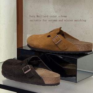 Sandalias <span class=keywords><strong>Birkenstock</strong></span> de Verano, Impermeables, de Cuero Genuino, Punta Cerrada, Plataforma, para Playa, Invierno, Forro de Moda, Piel - Product Image 3