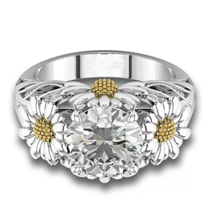 Anello con fiore di margherita per donna, gioiello da dito fresco ed elegante alla moda - Product Image 5