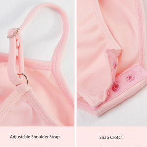 Bonito Maillot Plisado Rosa para Niñas de Ballet Danza Manga Corta, de Nylon Spandex, Ropa de Baile para Edades 3-15 Años - Product Image 4