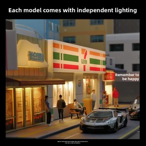 Modelo Arquitectónico Simulado de McDonald's a Escala 1:64 con Luces, Miniatura Decorativa para Escritorio - Product Image 3