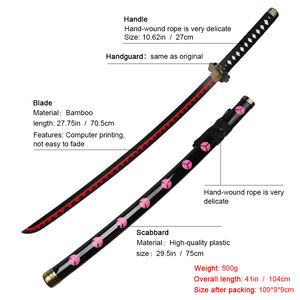 Offre Spéciale OEM Anime Cosplay Props Épées One Piece Roronoa Zoro katana Épée <span class=keywords><strong>Shusui</strong></span> - Product Image 2