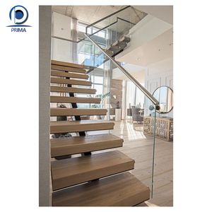 <span class=keywords><strong>Escalier</strong></span> flottant préfabriqué de haute qualité Prima, moderne, en acier au carbone, à poutre unique, marches en bois de hêtre/chêne, pour intérieur/design d'<span class=keywords><strong>escalier</strong></span> - Product Image 2