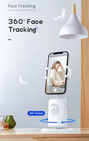 P01, Soporte Móvil Inteligente con IA, Reconocimiento Facial, Seguimiento Panorámico de 360°, Antivibración, para Transmisiones en Vivo y Selfies